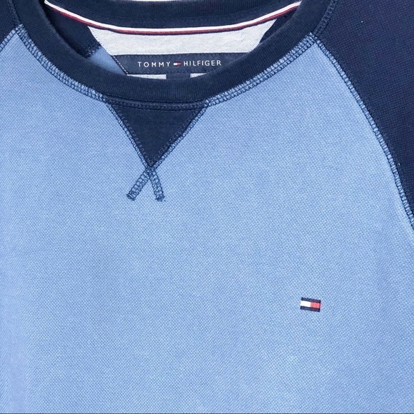 TOMMY Hilfiger navy blue color block sweatshirt - Picture 5 of 7